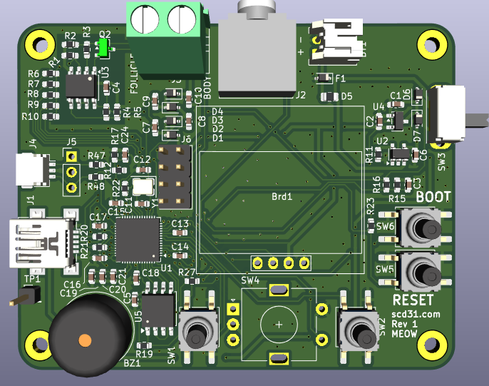 Front of 3D render of a board