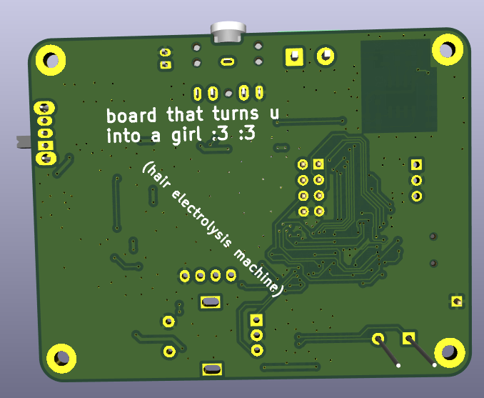 Back of 3D render of a board